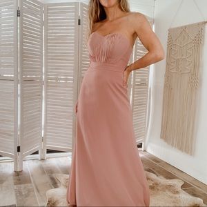 Pink mauve sweetheart neckline bridesmaid dress